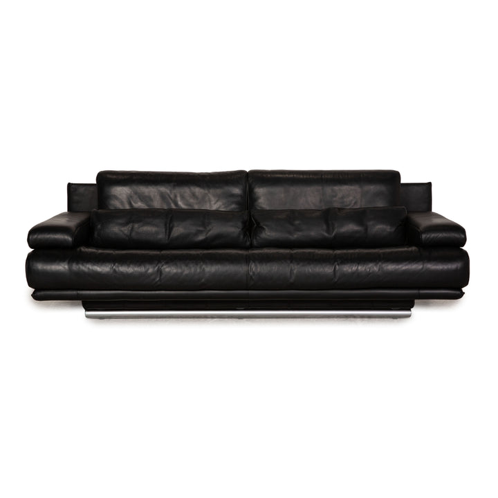 Rolf Benz 6500 Leder Sofa Schwarz Dreisitzer Couch Funktion