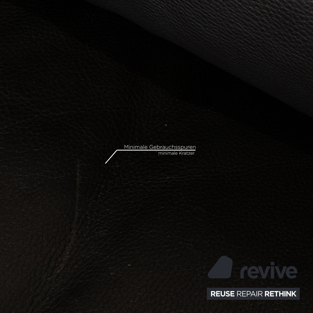 Rolf Benz 6500 Canapé en cuir noir Canapé deux places