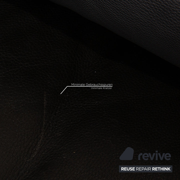 Rolf Benz 6500 Leder Sofa Schwarz Zweisitzer Couch