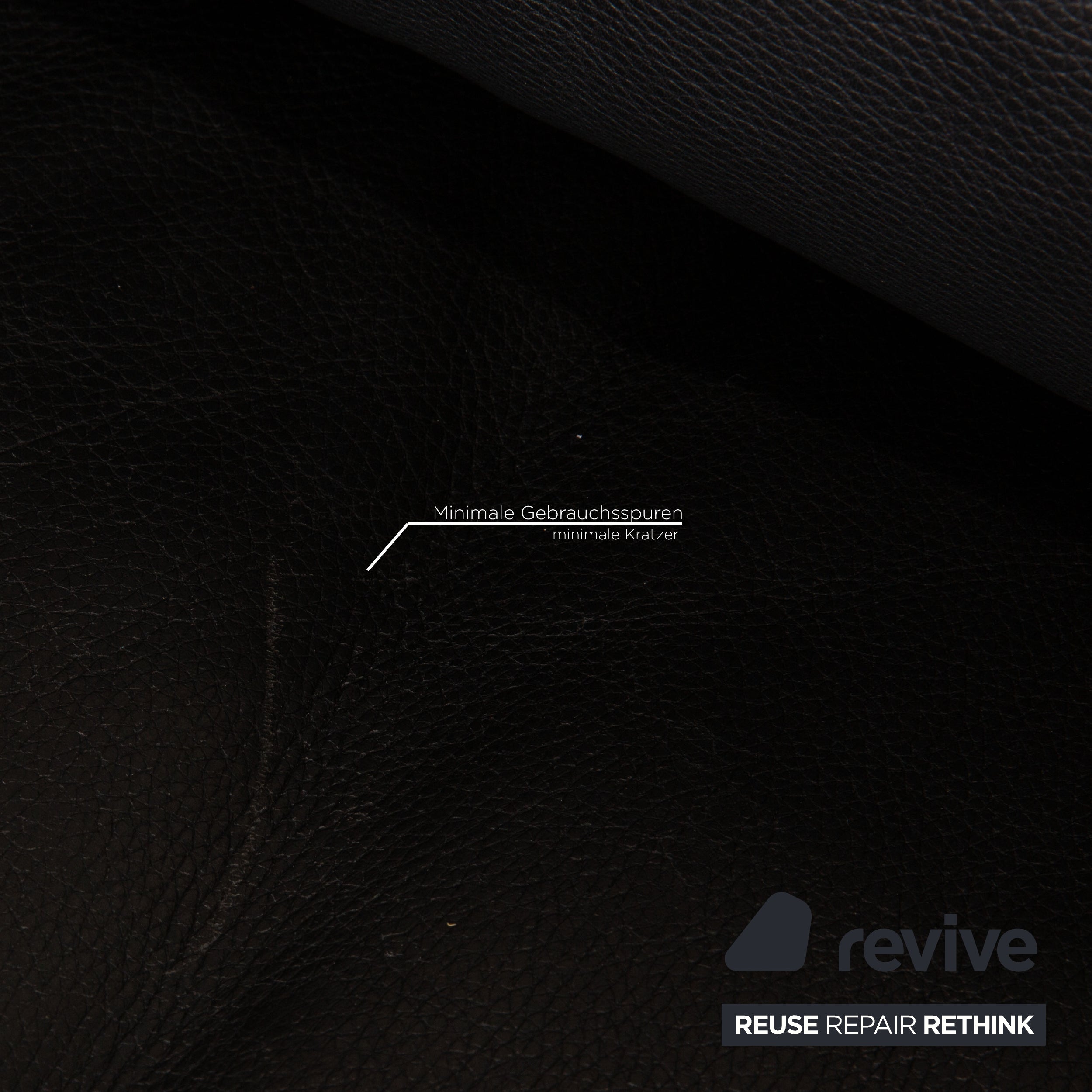 Rolf Benz 6500 Canapé en cuir noir Canapé deux places