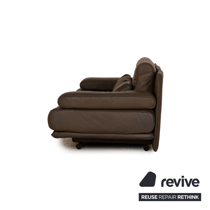 Rolf Benz 6500 leather two-seater brown taupe sofa couch function