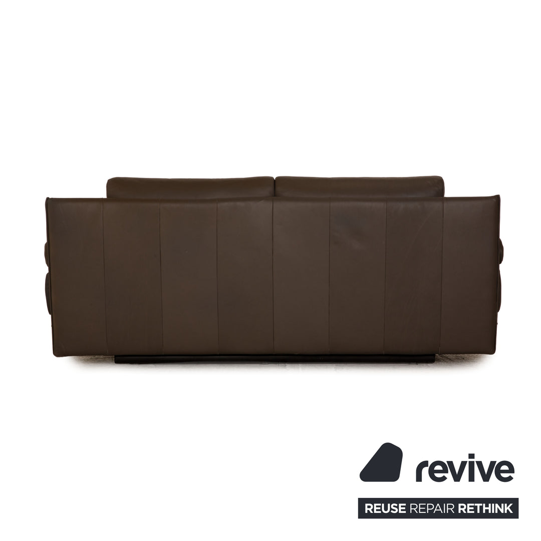 Rolf Benz 6500 leather two-seater brown taupe sofa couch function