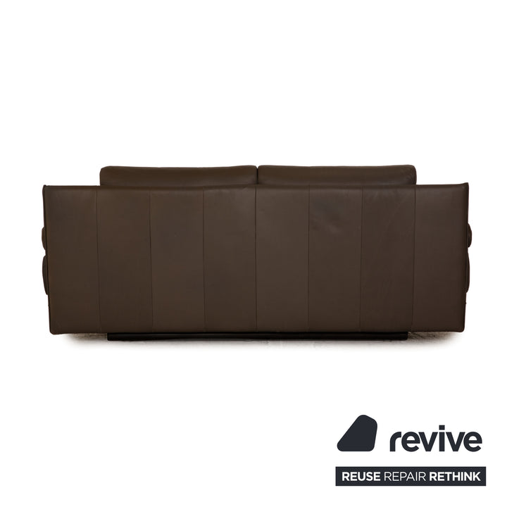 Rolf Benz 6500 leather two-seater brown taupe sofa couch function