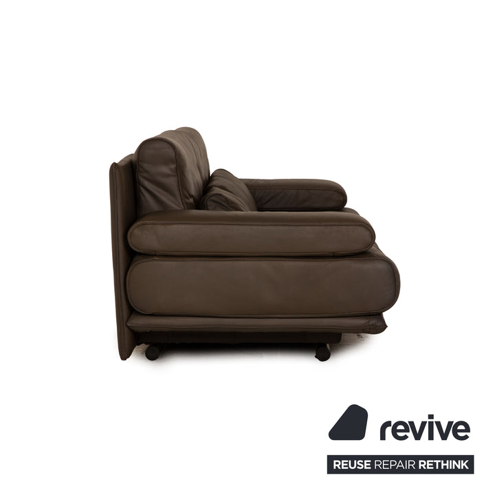 Rolf Benz 6500 leather two-seater brown taupe sofa couch function