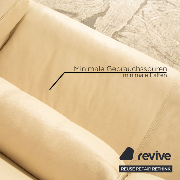 Rolf Benz 6500 Leder Zweisitzer Creme Sofa Couch manuelle Funktion
