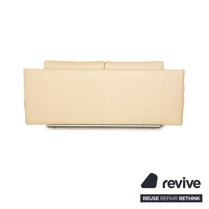 Rolf Benz 6500 canapé deux places en cuir crème fonction manuelle