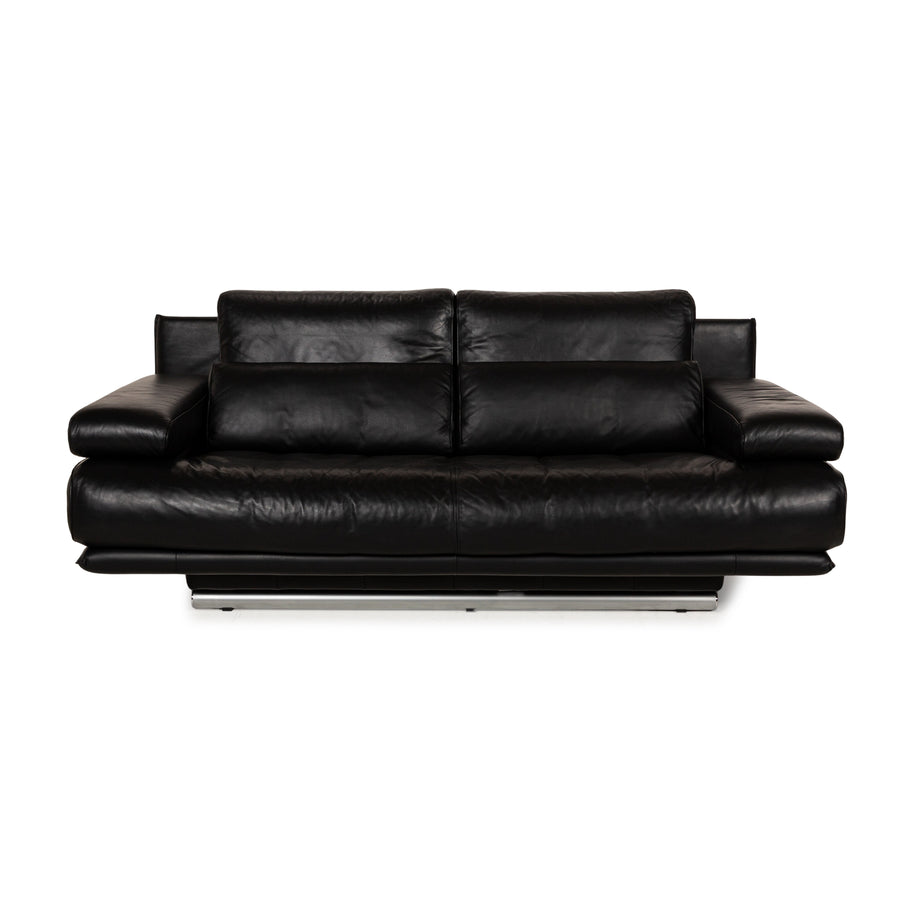 Rolf Benz 6500 Leather Two-Seater Black