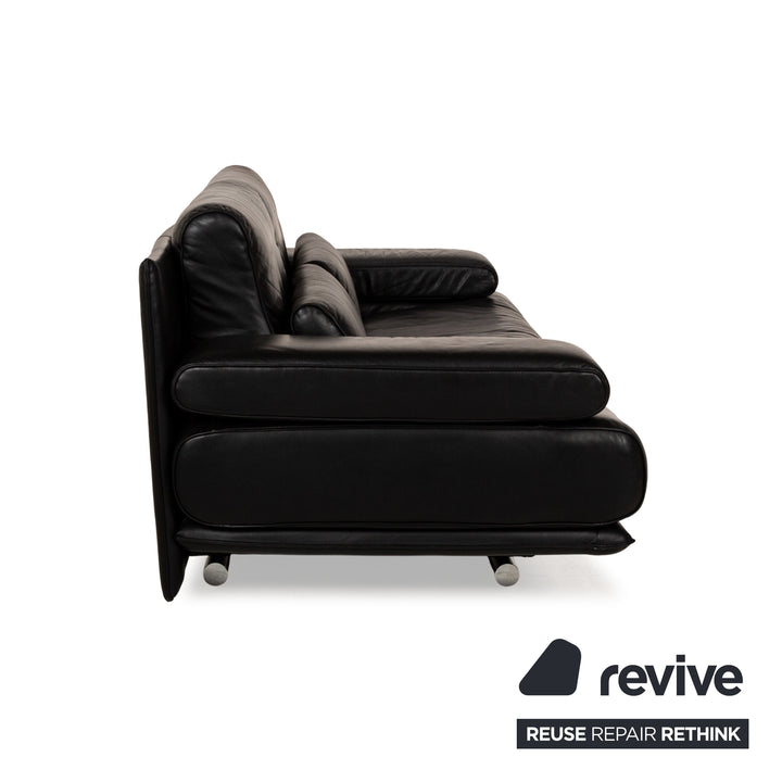 Rolf Benz 6500 Leather Two-Seater Black
