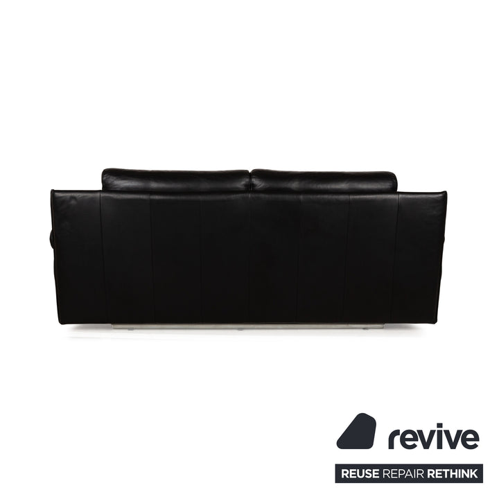 Rolf Benz 6500 Leather Two-Seater Black