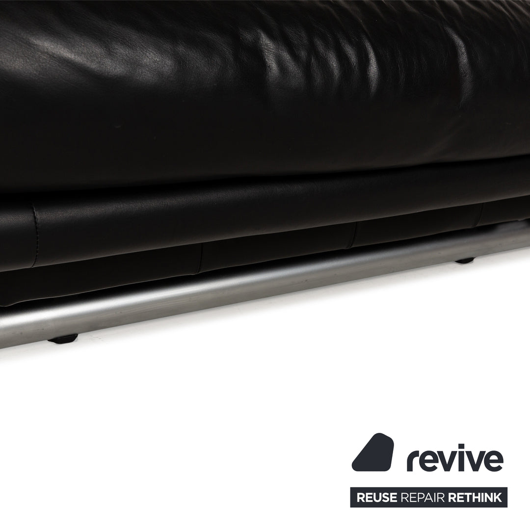 Rolf Benz 6500 Leather Two-Seater Black