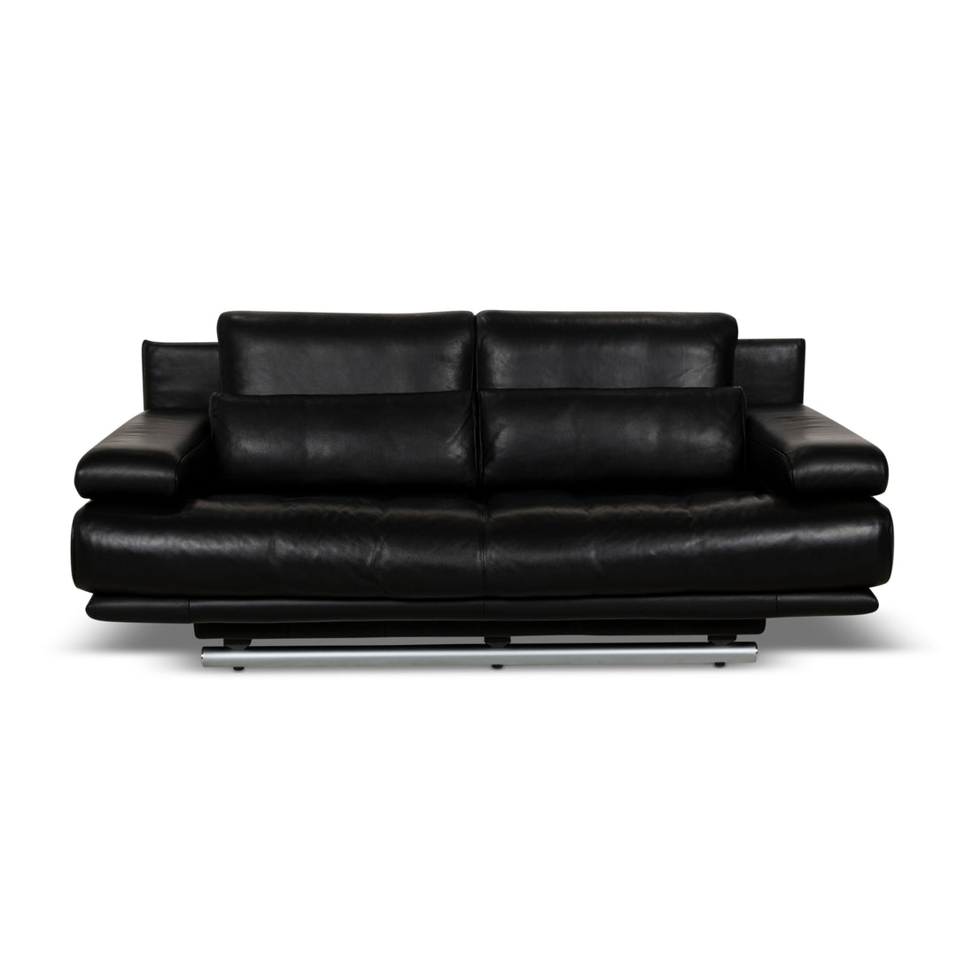 Rolf Benz 6500 Leder Zweisitzer Schwarz Sofa Couch