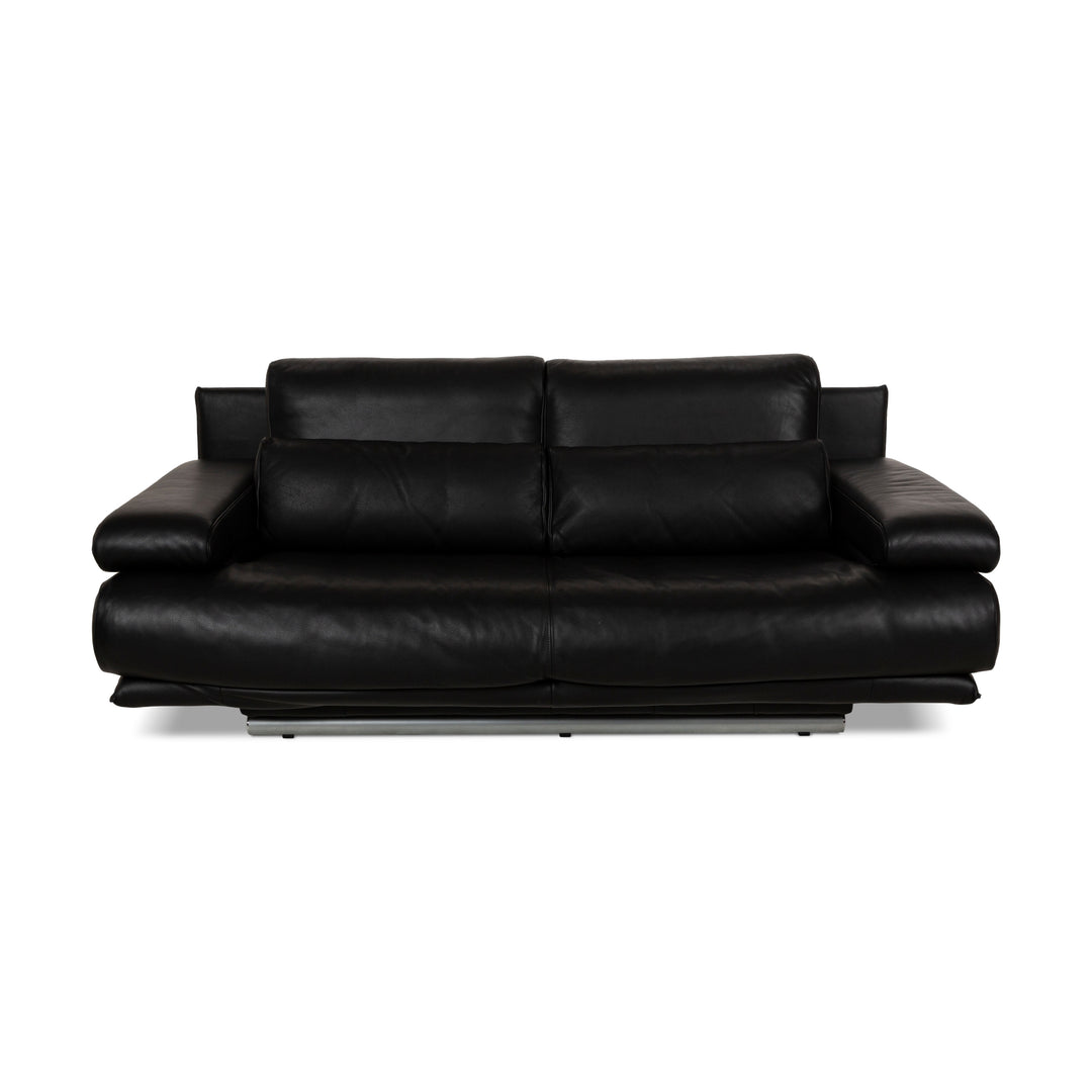 Rolf Benz 6500 Leder Zweisitzer Schwarz Sofa Couch