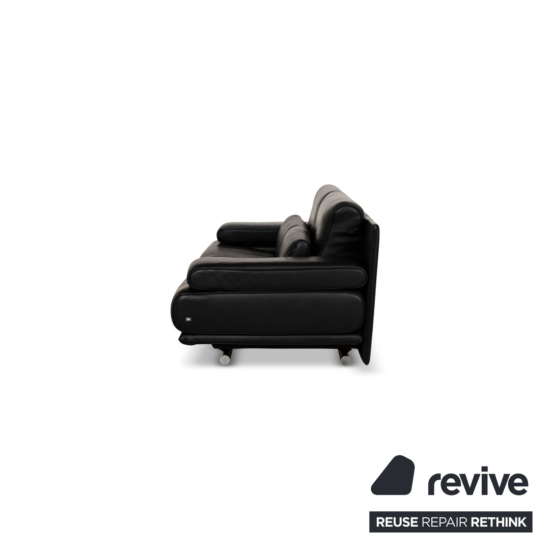 Rolf Benz 6500 Leder Zweisitzer Schwarz Sofa Couch