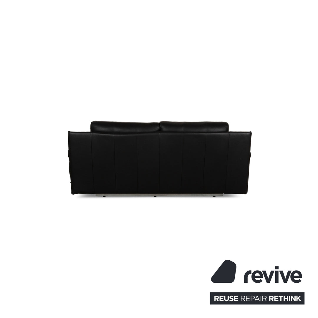 Rolf Benz 6500 Leder Zweisitzer Schwarz Sofa Couch