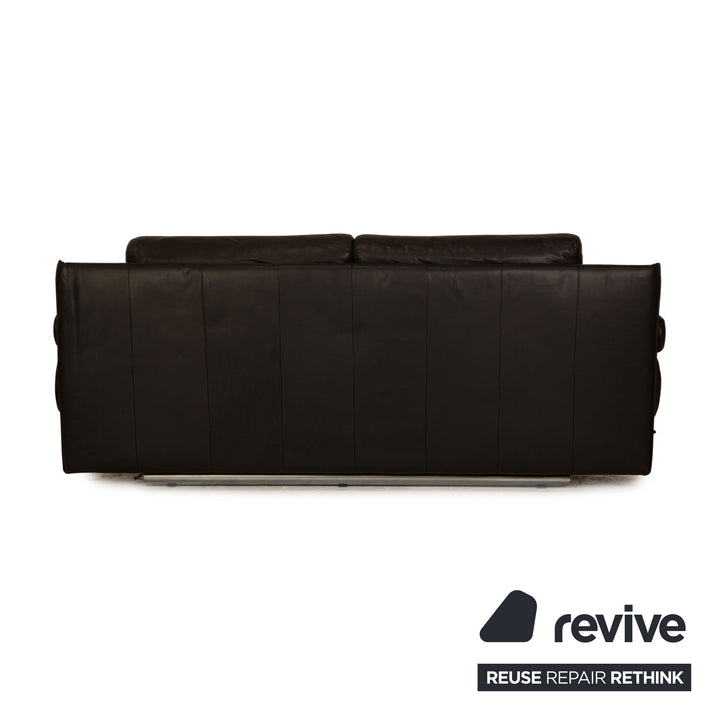 Rolf Benz 6500 leather two-seater black sofa couch