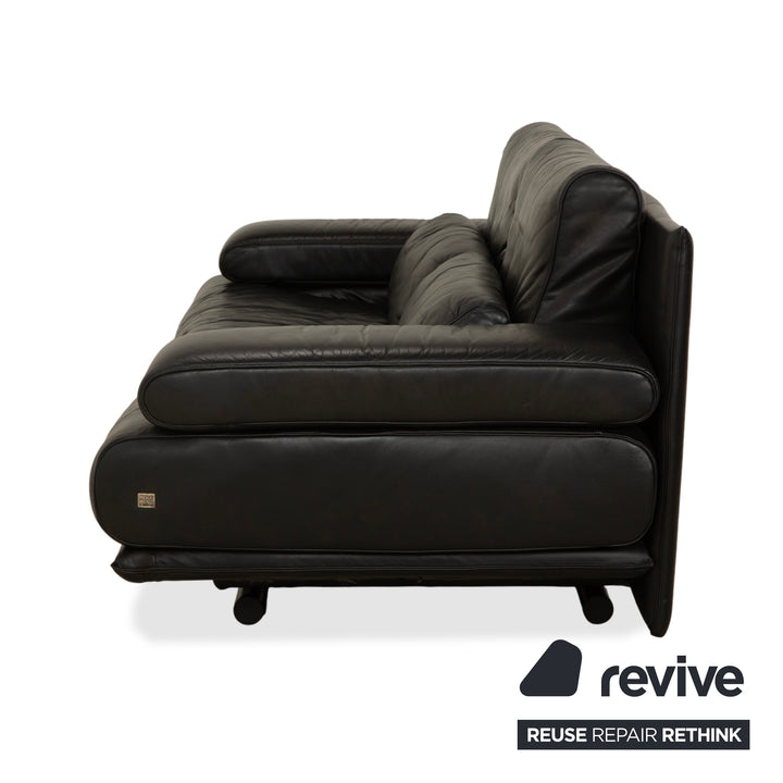 Rolf Benz 6500 Leder Zweisitzer Schwarz Sofa Couch manuelle Funktion