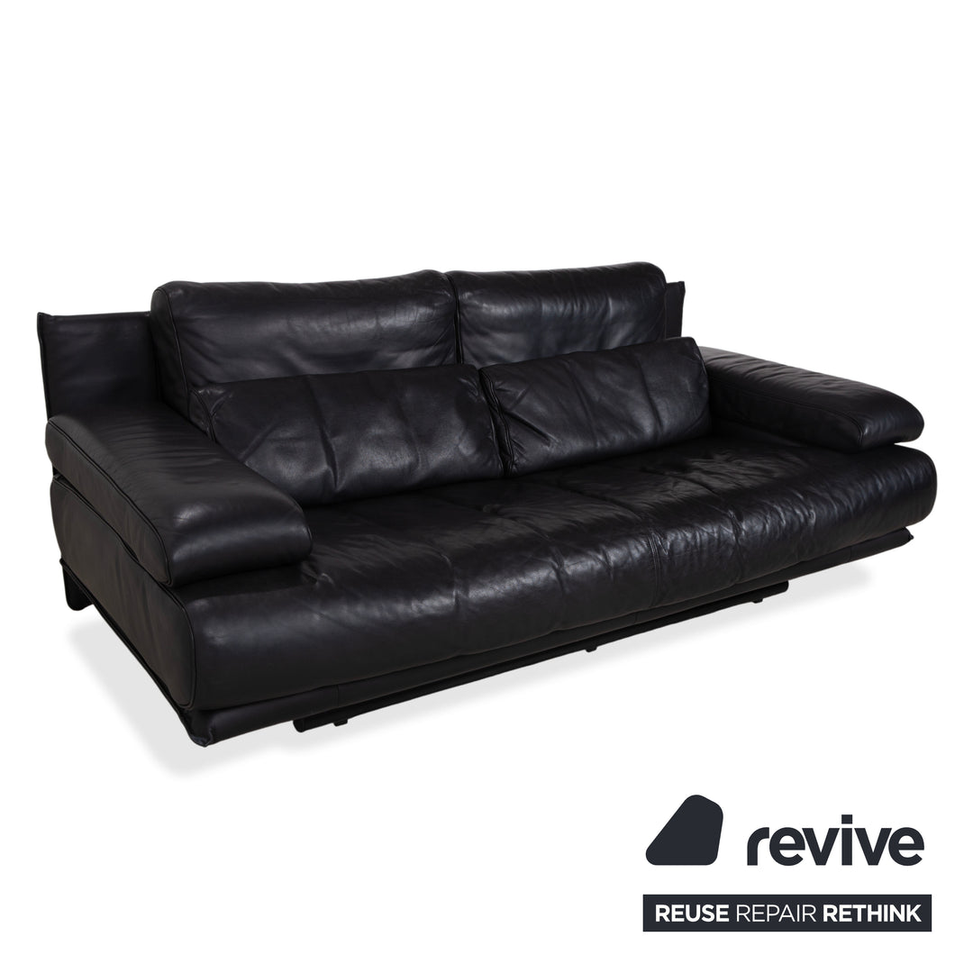 Rolf Benz 6500 Leder Zweisitzer Schwarz Sofa Couch manuelle Funktion