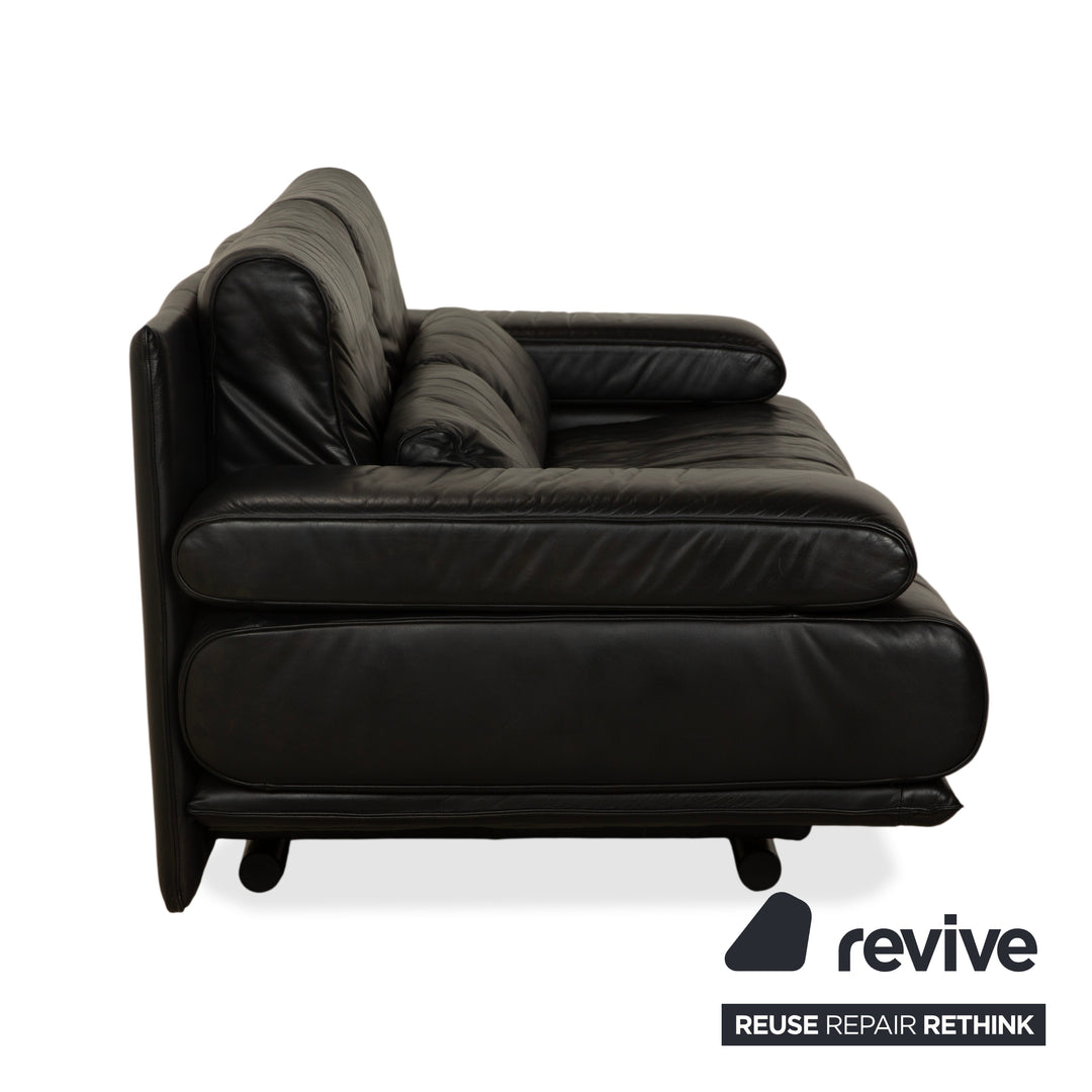 Rolf Benz 6500 Leder Zweisitzer Schwarz Sofa Couch manuelle Funktion