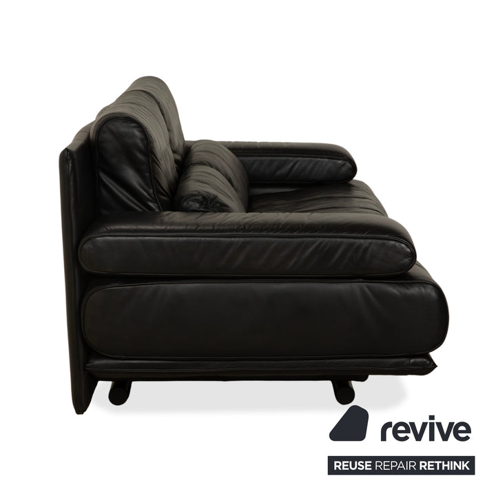Rolf Benz 6500 Leder Zweisitzer Schwarz Sofa Couch manuelle Funktion