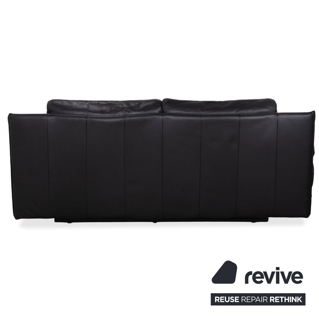 Rolf Benz 6500 Leder Zweisitzer Schwarz Sofa Couch manuelle Funktion