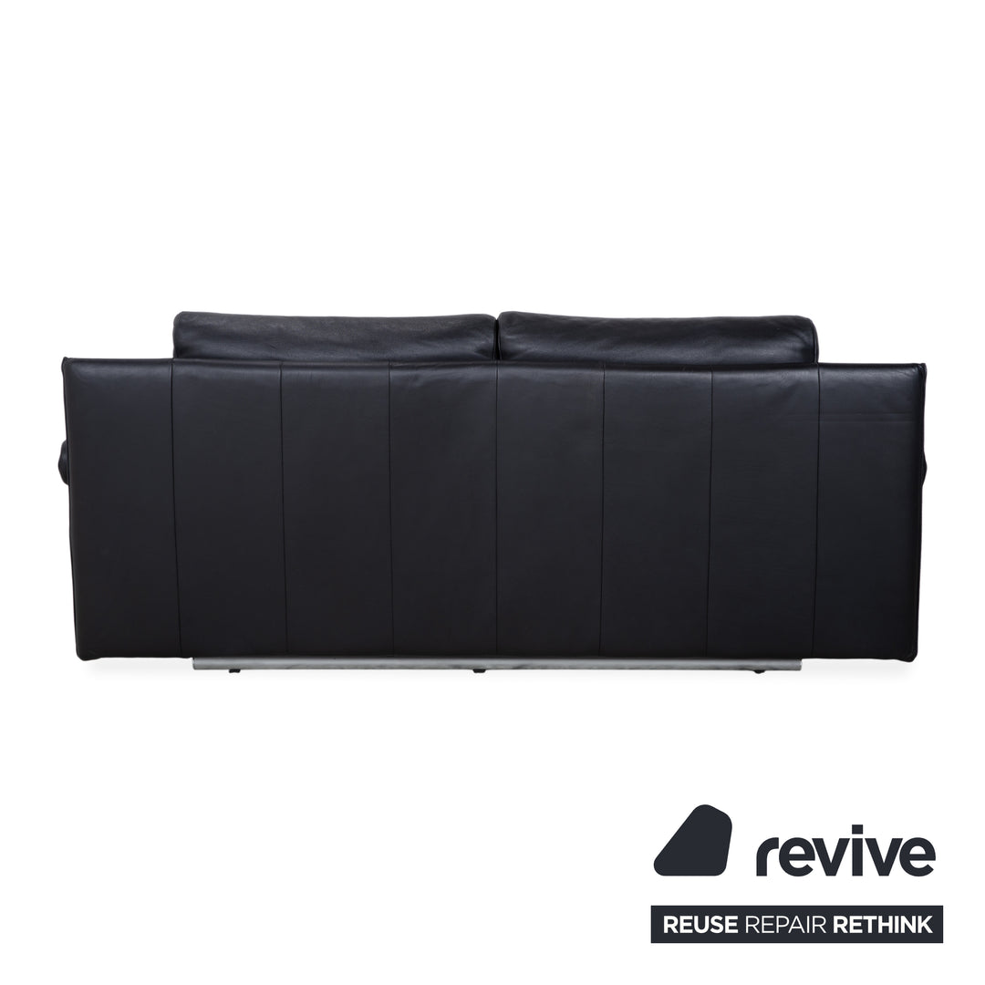 Rolf Benz 6500 canapé deux places en cuir noir fonction manuelle