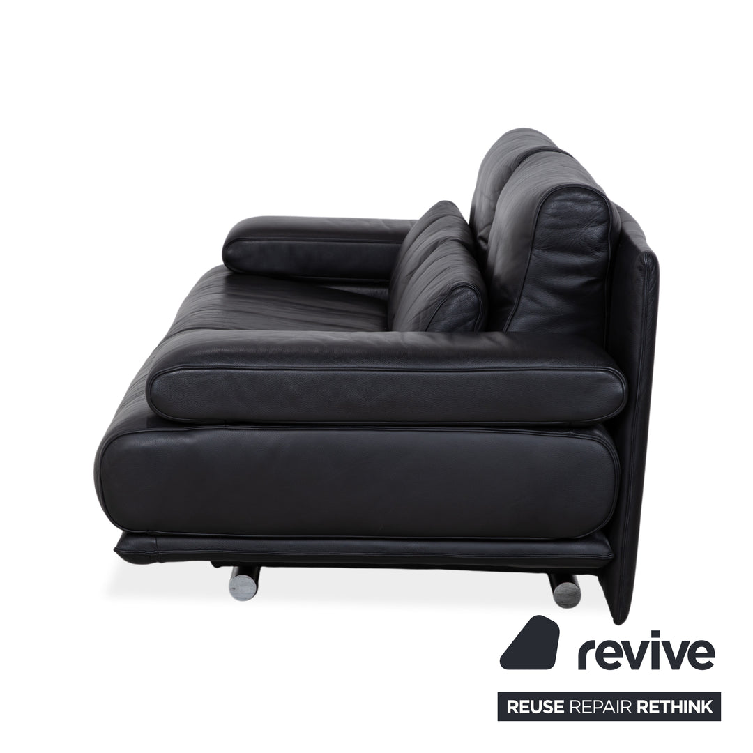 Rolf Benz 6500 canapé deux places en cuir noir fonction manuelle