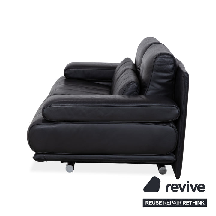 Rolf Benz 6500 canapé deux places en cuir noir fonction manuelle