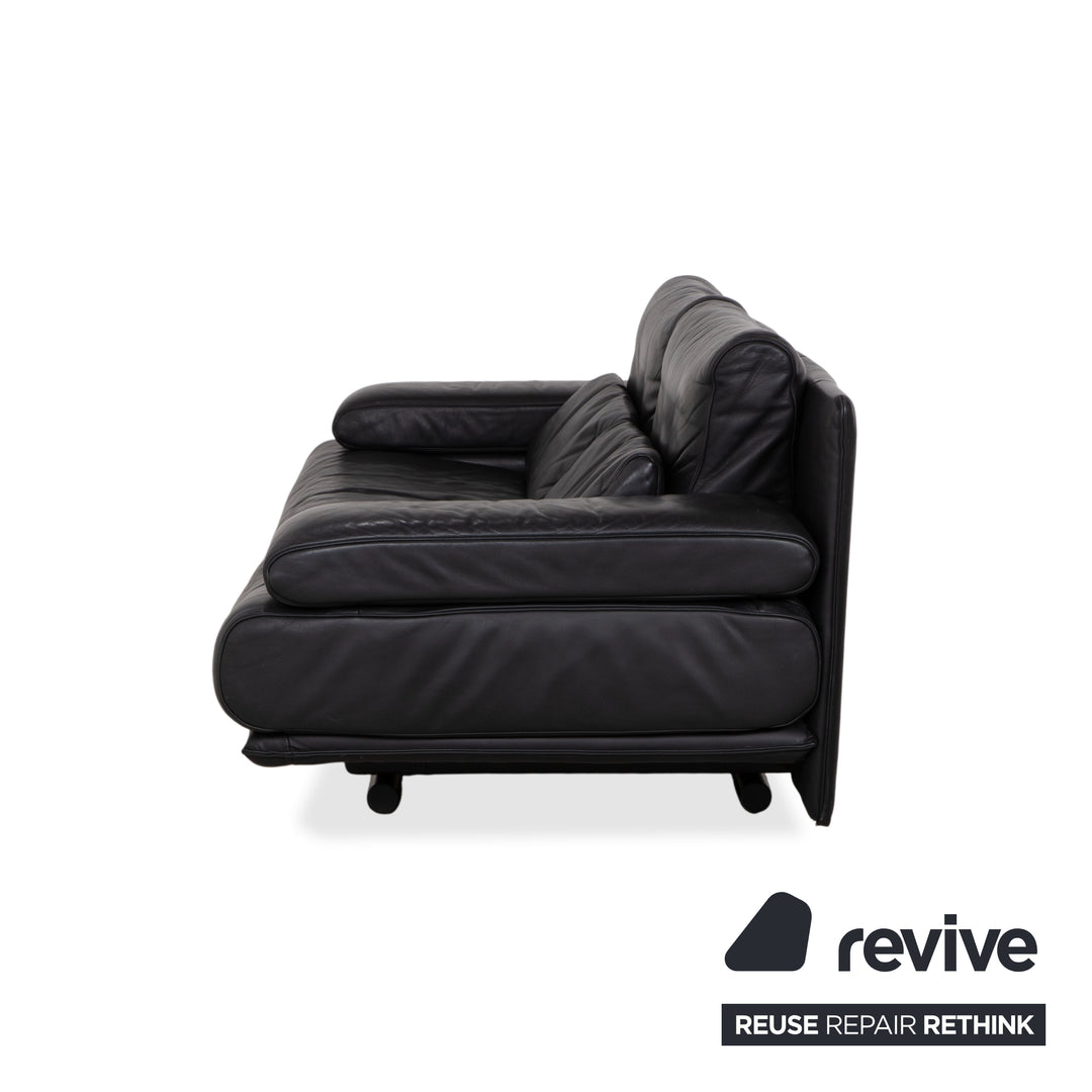 Rolf Benz 6500 Leder Zweisitzer Schwarz Sofa Couch manuelle Funktion