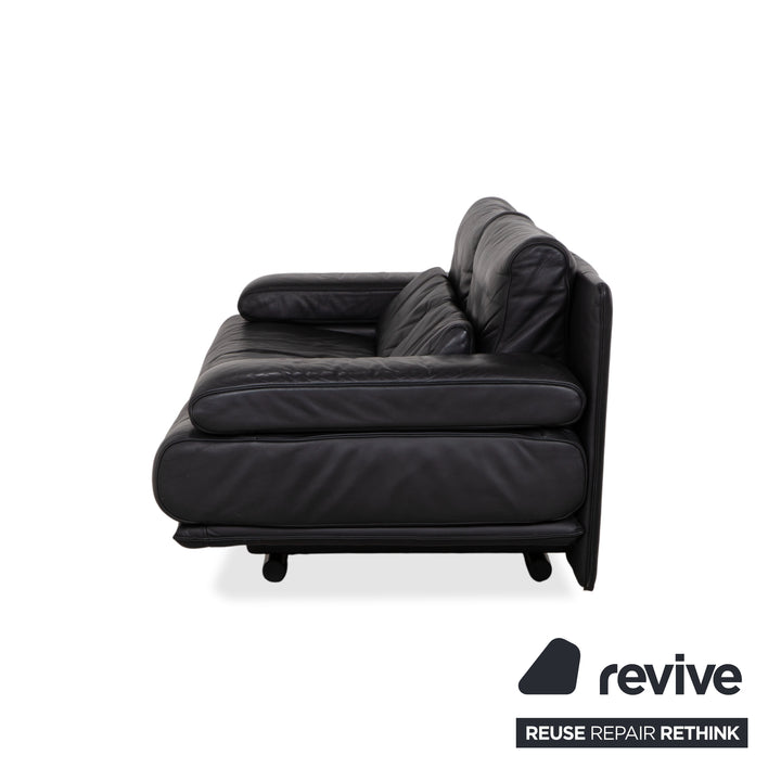 Rolf Benz 6500 Leder Zweisitzer Schwarz Sofa Couch manuelle Funktion