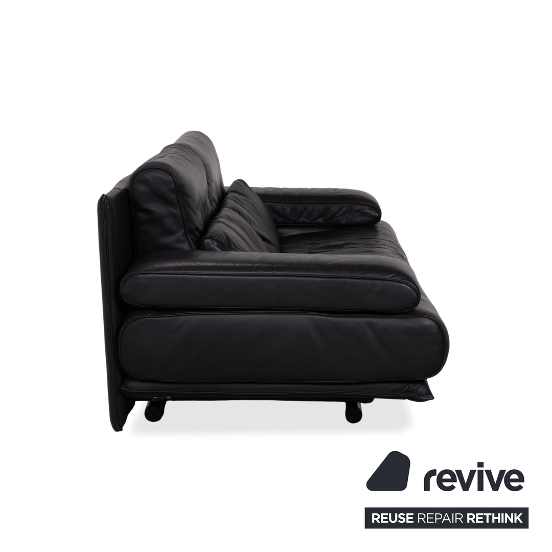 Rolf Benz 6500 Leder Zweisitzer Schwarz Sofa Couch manuelle Funktion