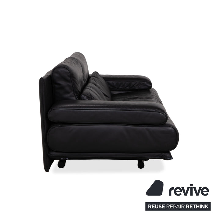 Rolf Benz 6500 Leder Zweisitzer Schwarz Sofa Couch manuelle Funktion