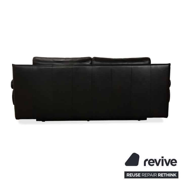Rolf Benz 6500 canapé deux places en cuir noir fonction manuelle
