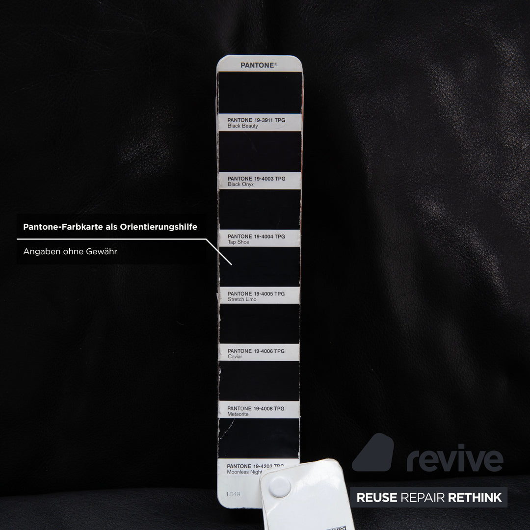 Rolf Benz 6500 Leder Zweisitzer Schwarz Sofa Couch manuelle Funktion