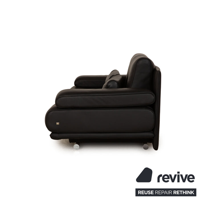 Rolf Benz 6500 Leder Zweisitzer Schwarz Sofa Couch manuelle Funktion