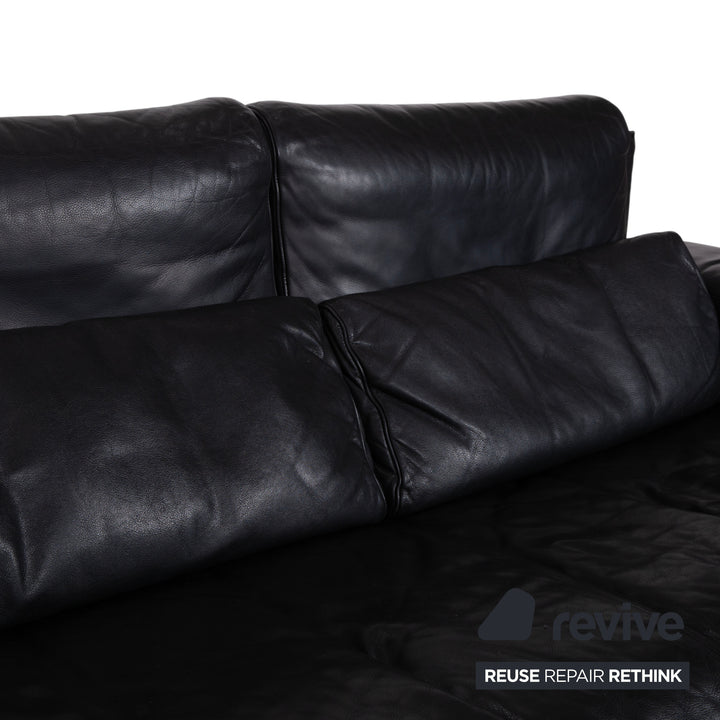Rolf Benz 6500 Leder Zweisitzer Schwarz Sofa Couch manuelle Funktion