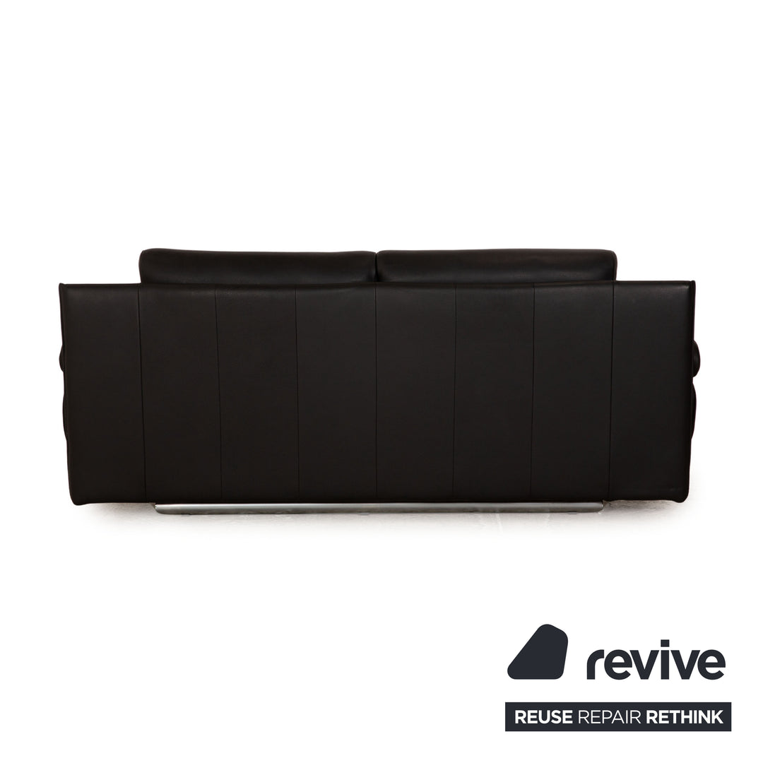 Rolf Benz 6500 Leder Zweisitzer Schwarz Sofa Couch manuelle Funktion