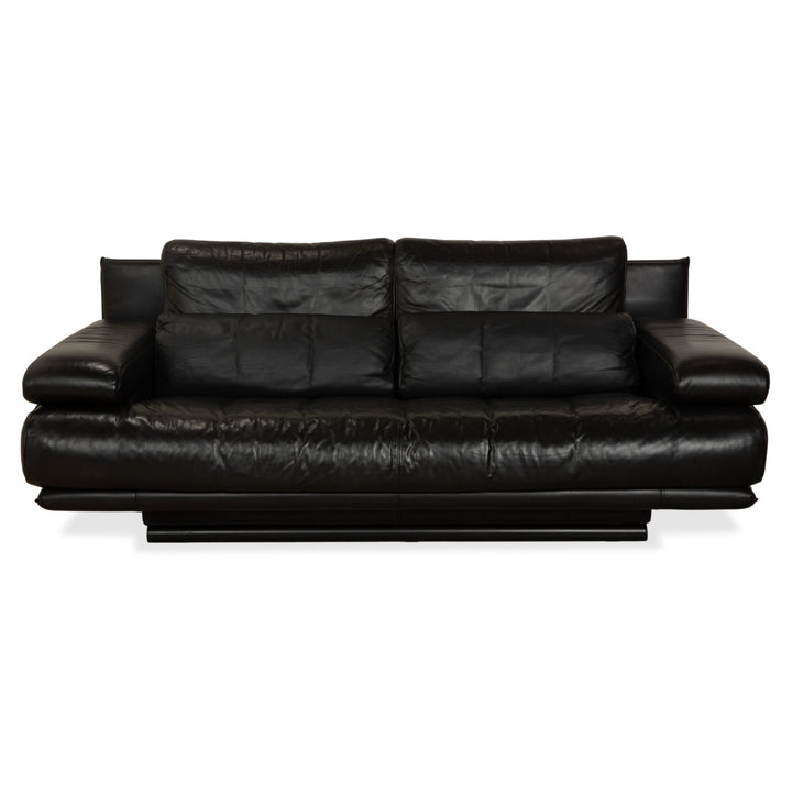 Rolf Benz 6500 Leder Zweisitzer Schwarz Sofa Couch manuelle Funktion