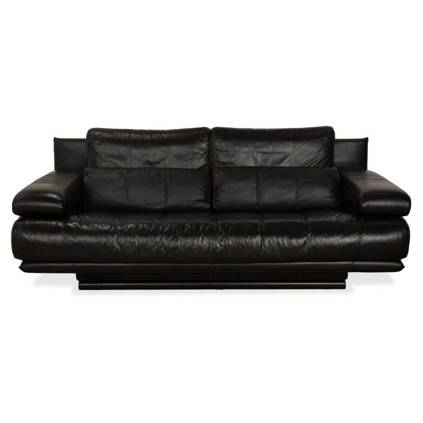 Rolf Benz 6500 Leder Zweisitzer Schwarz Sofa Couch manuelle Funktion
