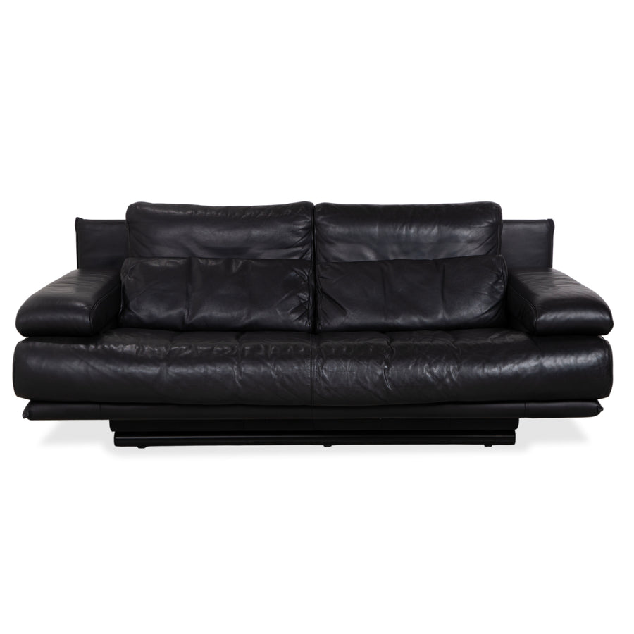 Rolf Benz 6500 Leder Zweisitzer Schwarz Sofa Couch manuelle Funktion