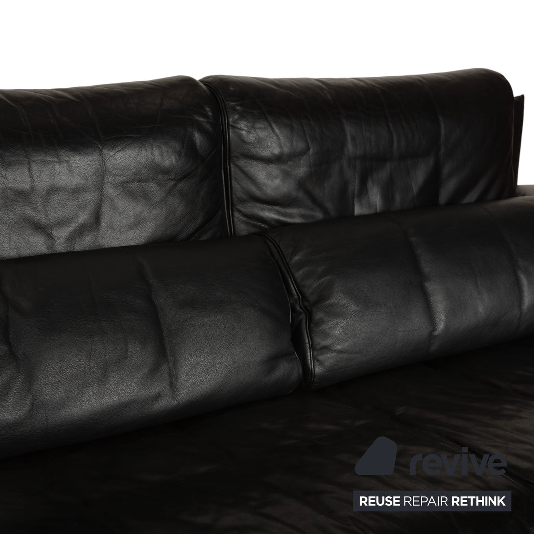 Rolf Benz 6500 Leder Zweisitzer Schwarz Sofa Couch manuelle Funktion