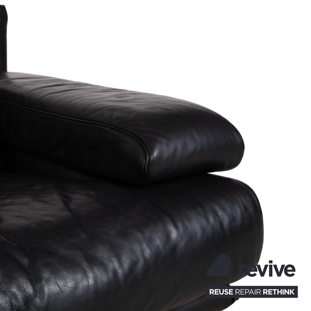 Rolf Benz 6500 Leder Zweisitzer Schwarz Sofa Couch manuelle Funktion