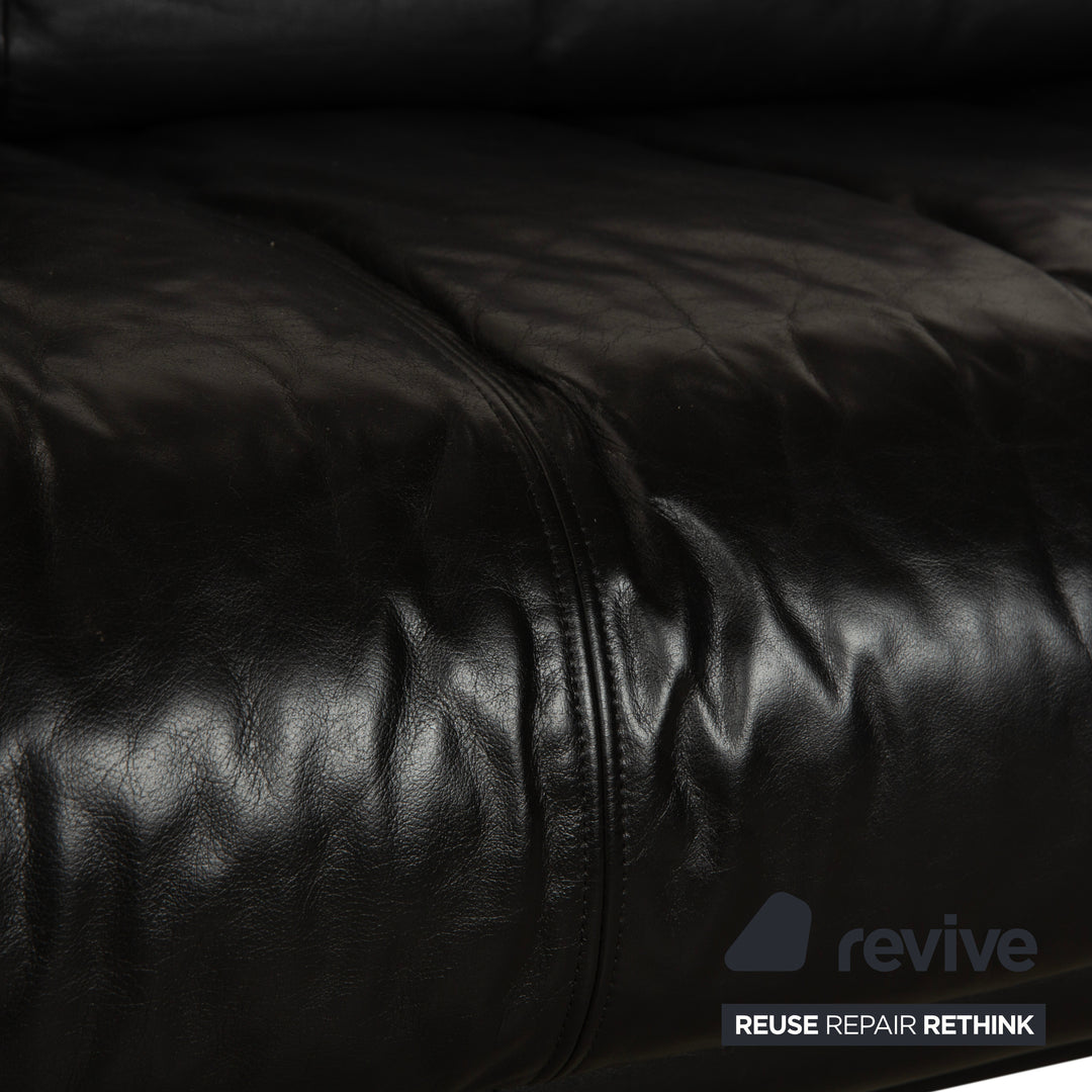 Rolf Benz 6500 Leder Zweisitzer Schwarz Sofa Couch manuelle Funktion
