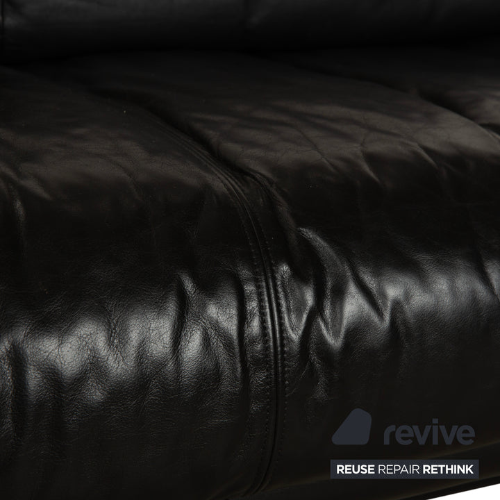 Rolf Benz 6500 Leder Zweisitzer Schwarz Sofa Couch manuelle Funktion
