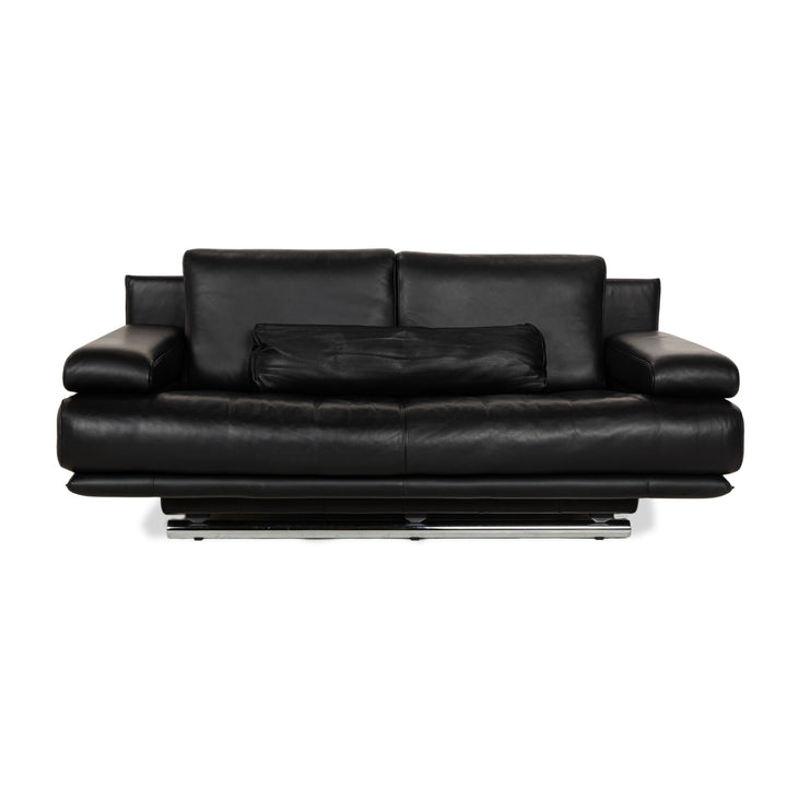 Rolf Benz 6500 Leder Zweisitzer Schwarz Sofa Couch