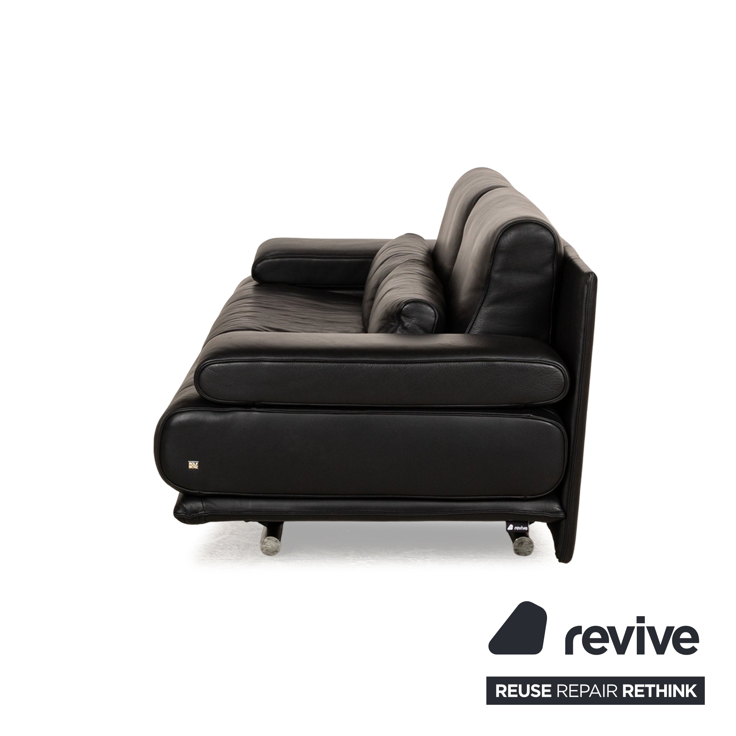 Rolf Benz 6500 Leder Zweisitzer Schwarz Sofa Couch