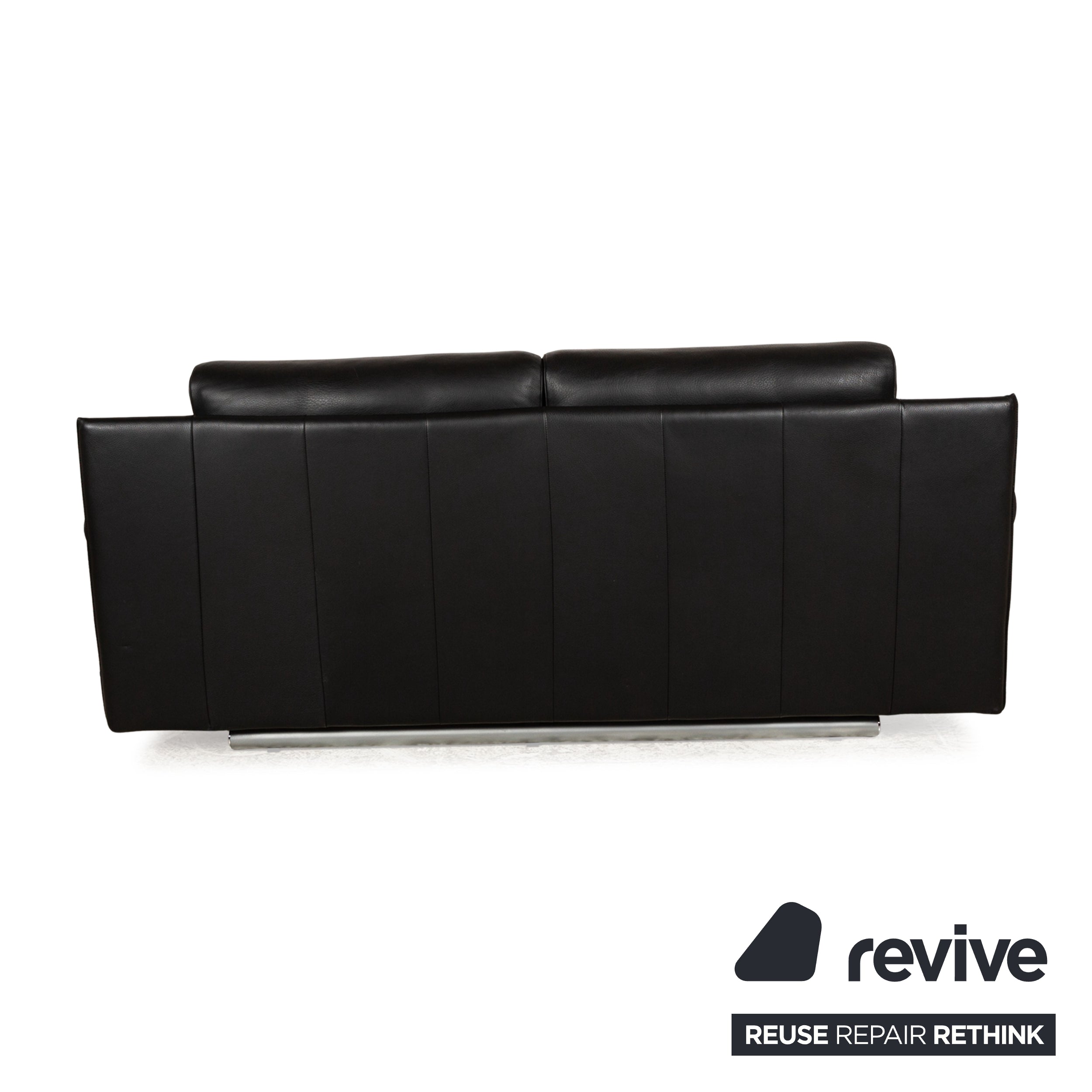 Rolf Benz 6500 Leder Zweisitzer Schwarz Sofa Couch