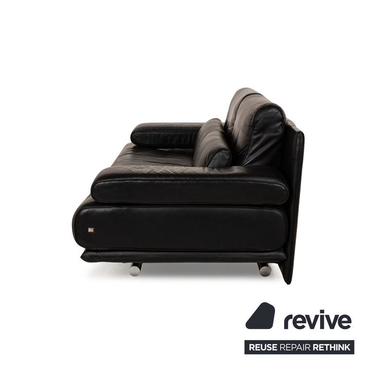 Rolf Benz 6500 Leather Two-Seater Black