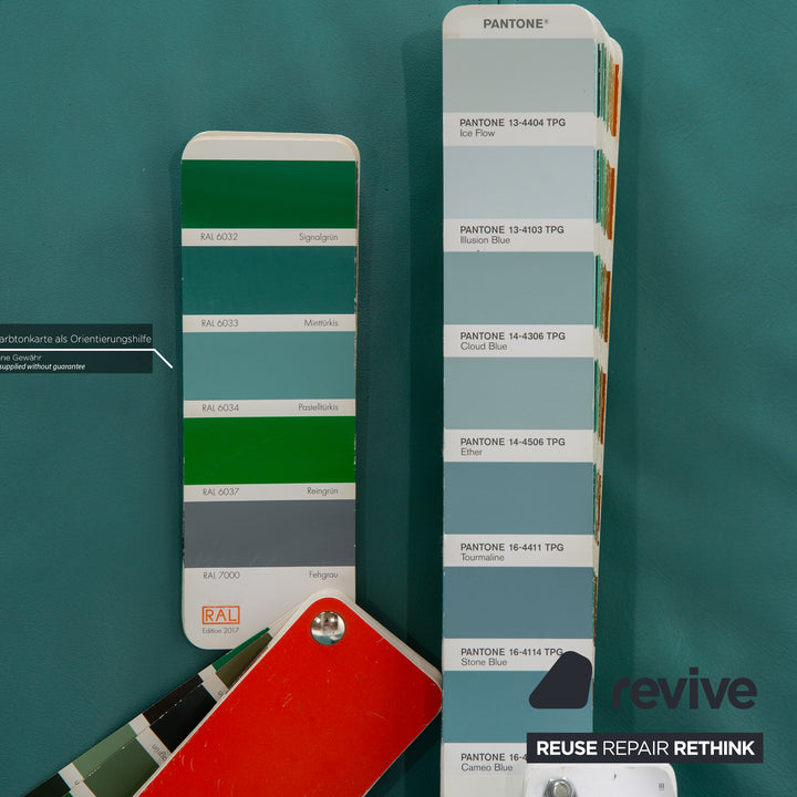 Rolf Benz 6500 Leder Dreisitzer Türkis Blau Sofa Couch manuelle Funktion