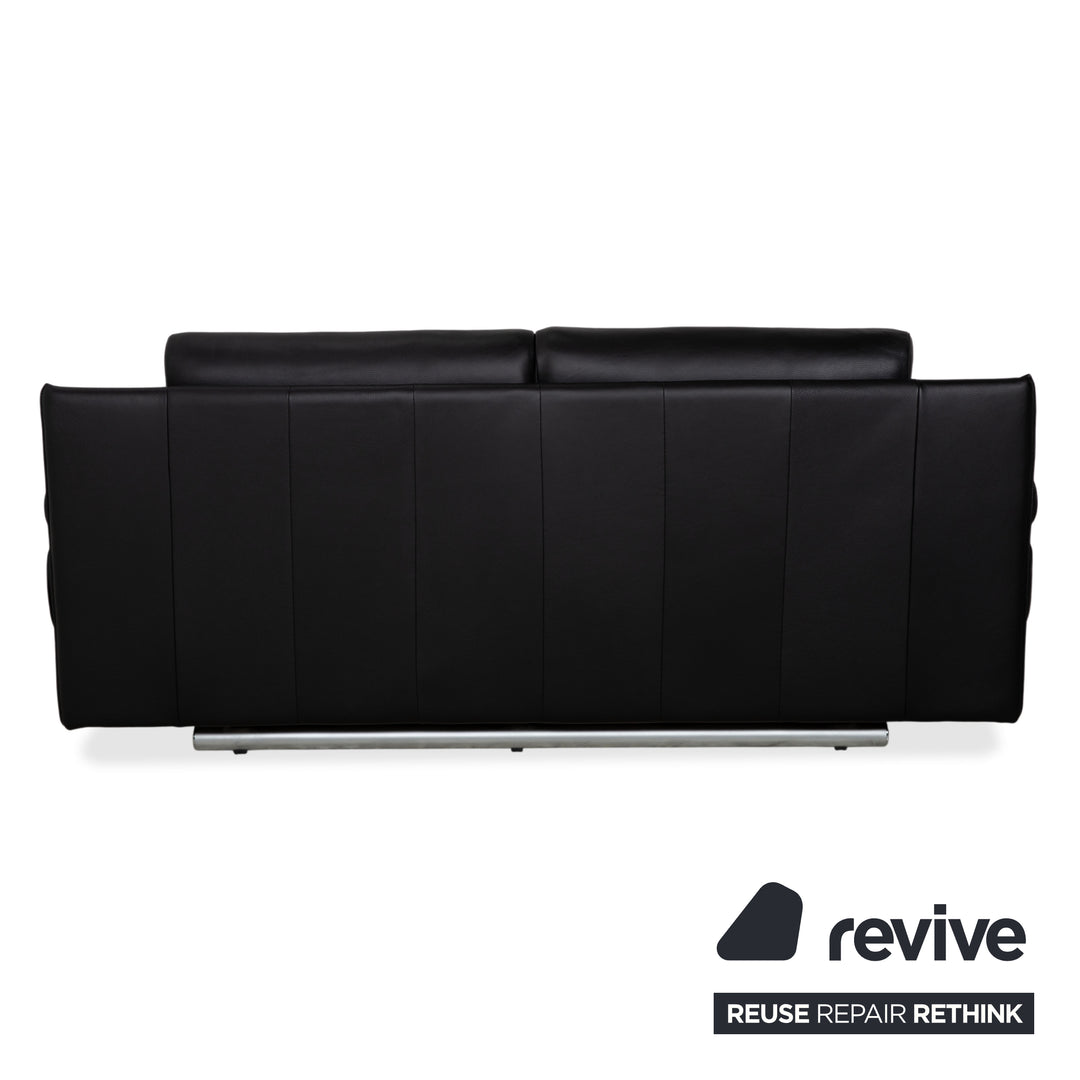 Rolf Benz 6500 Zweisitzer Leder Sofa Schwarz Couch manuelle Funktion
