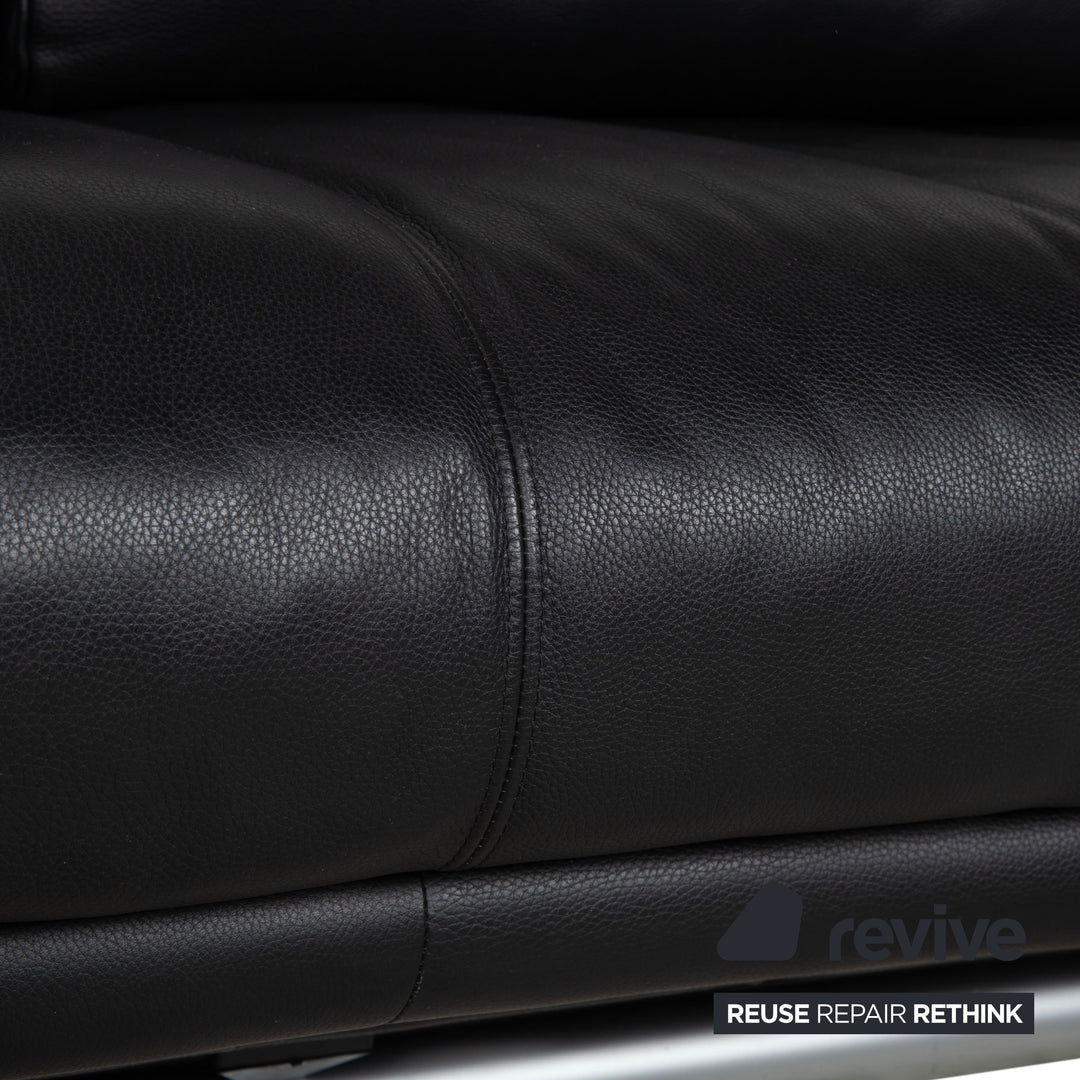 Rolf Benz 6500 Zweisitzer Leder Sofa Schwarz Couch manuelle Funktion